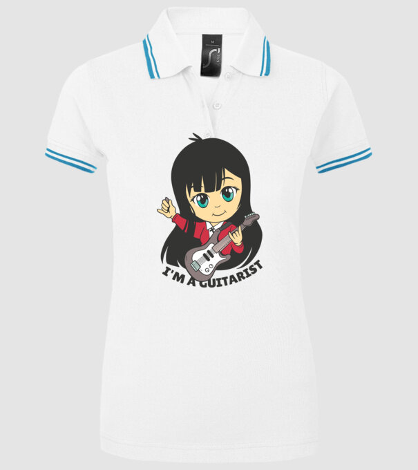 Sunt chitarist fată model alb pe tricou