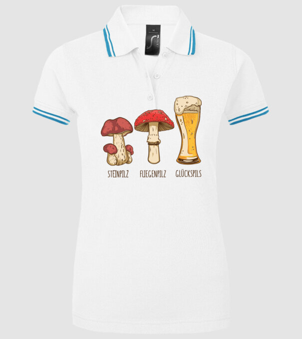 Soiuri de ciuperci model alb pe tricou