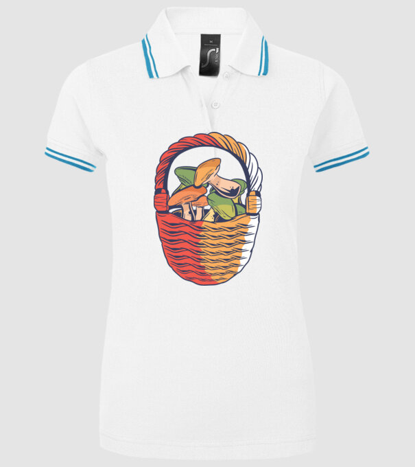 Ciuperci model alb pe tricou