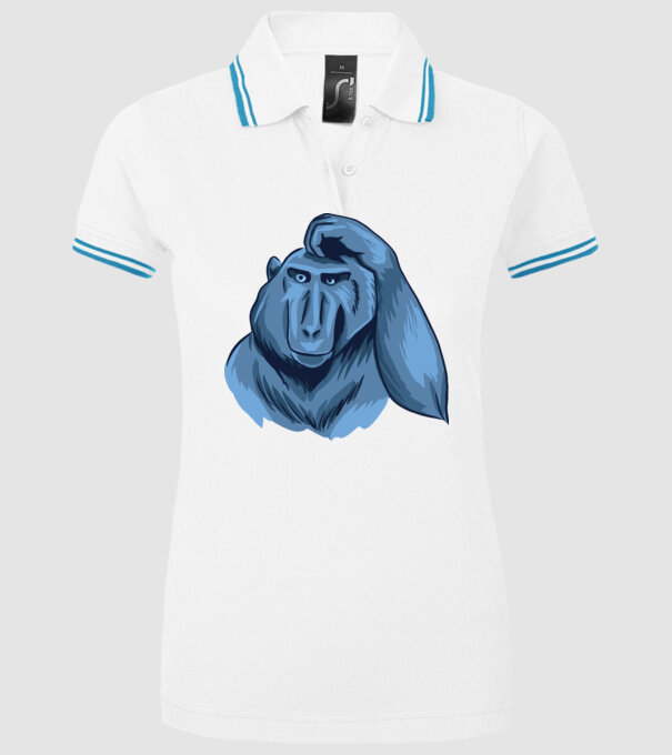 Maimuța gânditoare model alb pe tricou