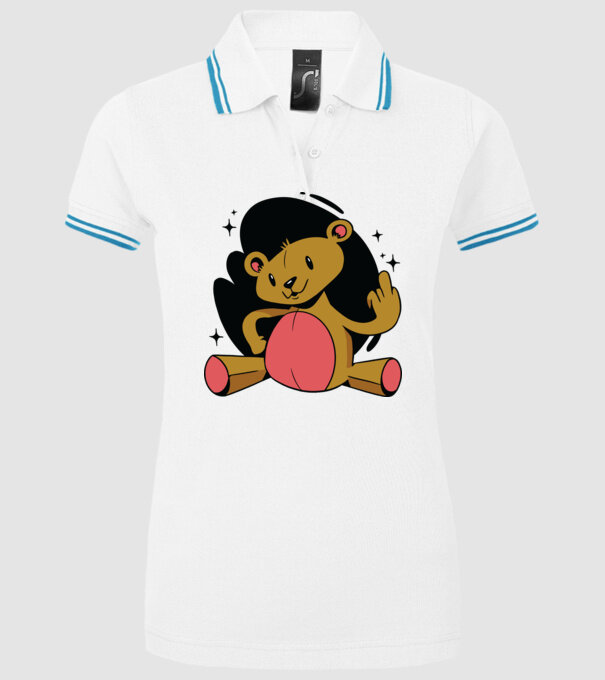 Ursuleț Teddy hain model alb pe tricou