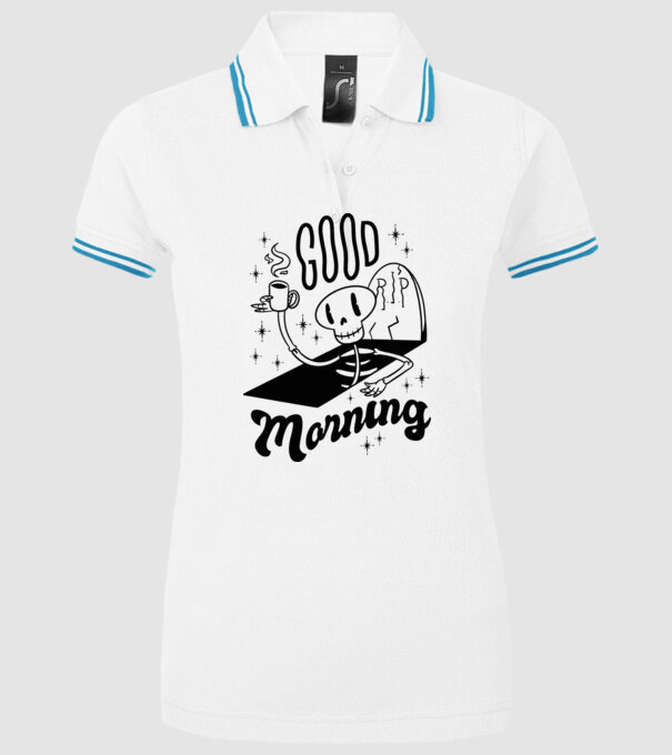 Good Morning Coffee model alb pe tricou