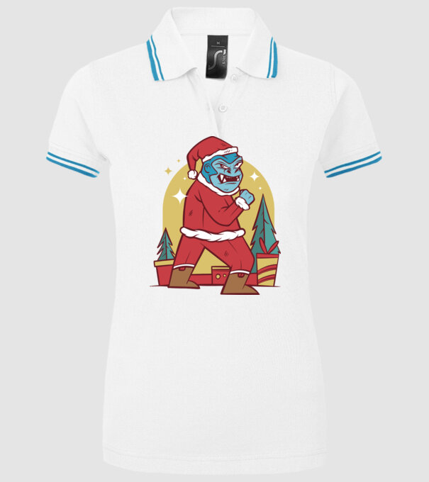 Gorila Santa model alb pe tricou