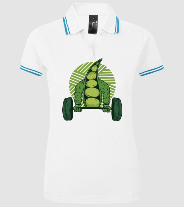 Mazăre musculoasă model alb pe tricou