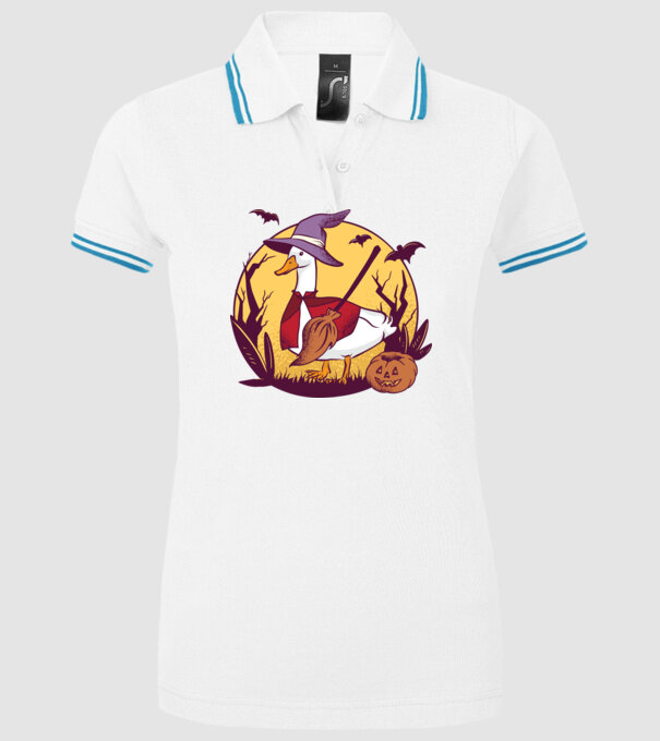 Gâscă Halloween model alb pe tricou