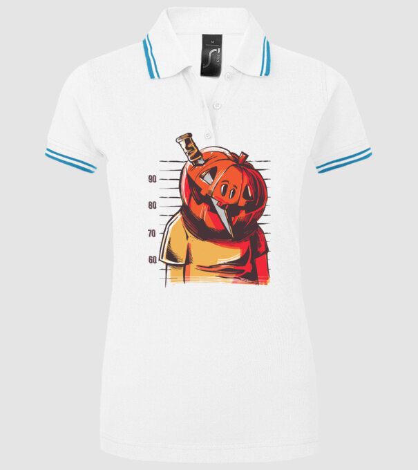 Halloween cap de dovleac închisoare model alb pe tricou