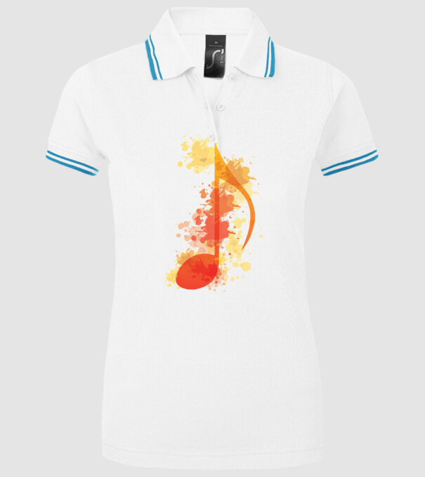 Notă muzicală model alb pe tricou