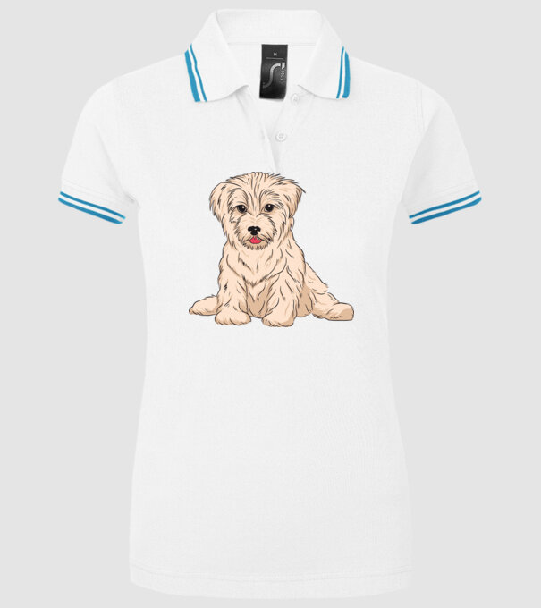 Câine Havanez model alb pe tricou