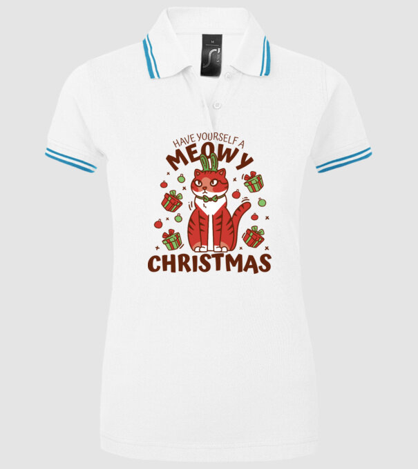 Have yourself a Meowy Christmas - Cicás Karácsony model alb pe tricou
