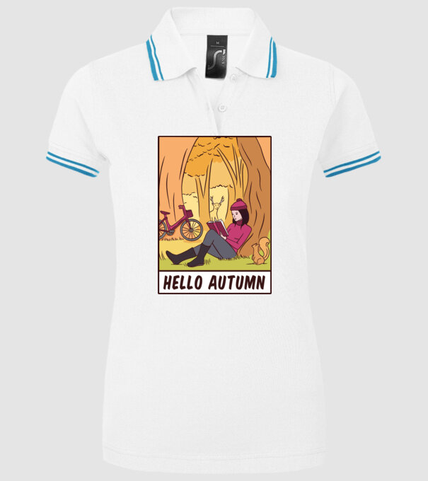 Hello Toamnă model alb pe tricou