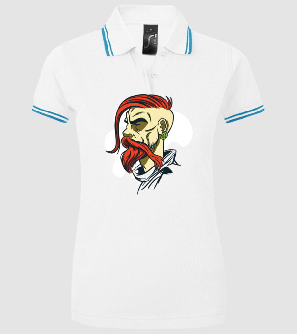 Barbă Hipster model alb pe tricou