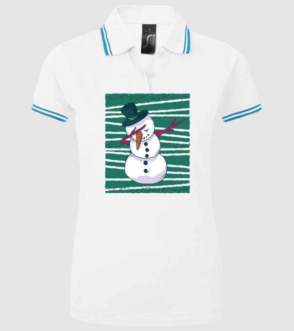 Om de zăpadă DAB Crăciun model alb pe tricou