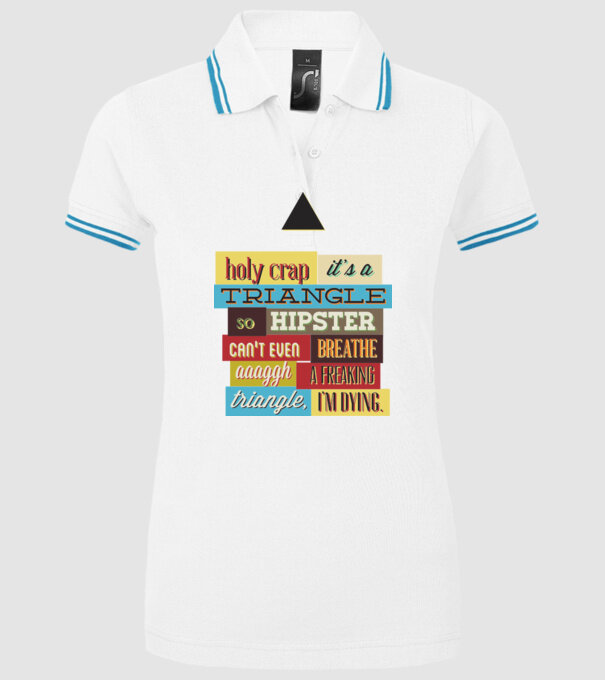 'Holy crap it''s a triangle' model alb pe tricou