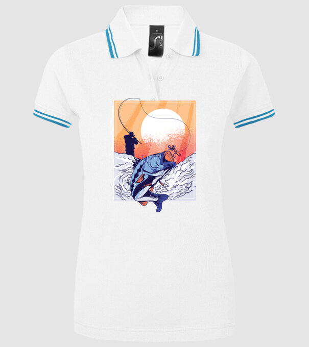 Tricou Pescar Retro model alb pe tricou