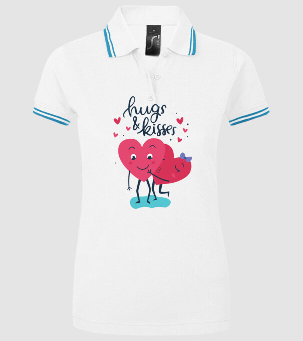 'Hugs and Kisses Tricou drăguț pentru Valentine''s Day' model alb pe tricou