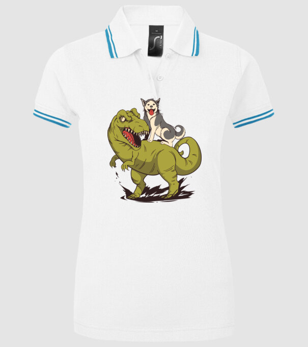 Dinozaur Husky model alb pe tricou