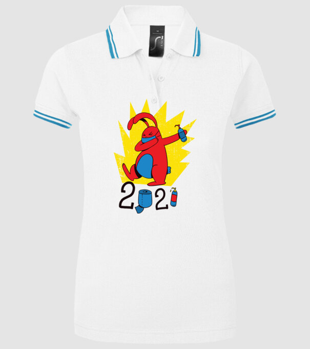 Paște 2021 - Iepuraș cu mască model alb pe tricou