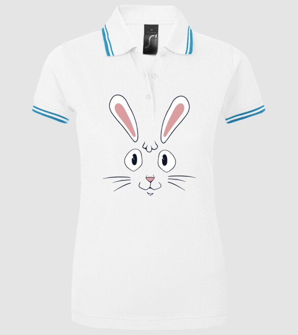 Cap iepuraș de Paște model alb pe tricou