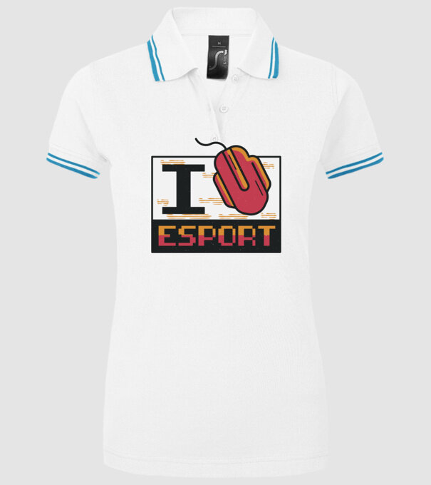 I love Esport model alb pe tricou