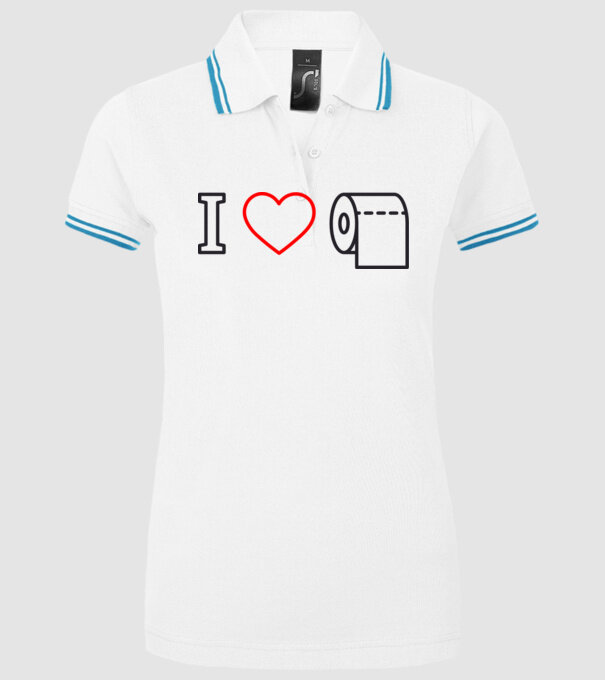 I love hârtie igienică model alb pe tricou