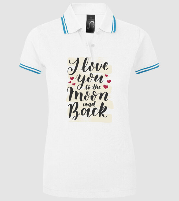 'I love you to the moon and back tricou drăguț Valentine''s Day' model alb pe tricou