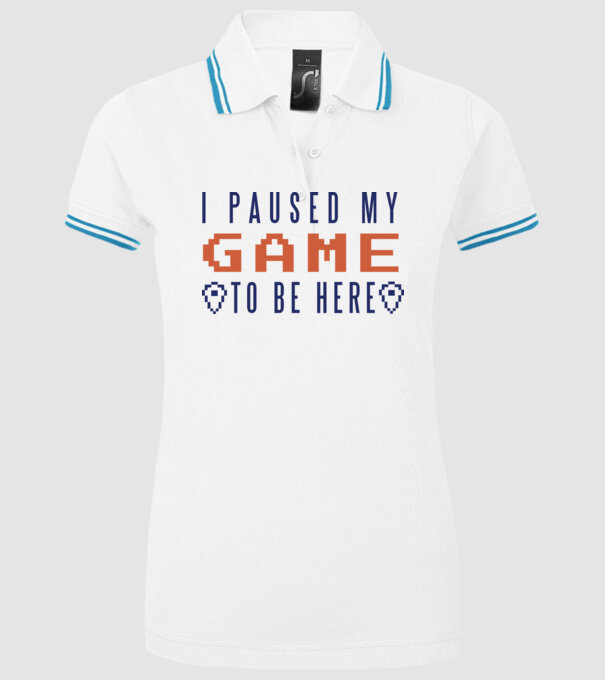 I Paused my game to be here model alb pe tricou