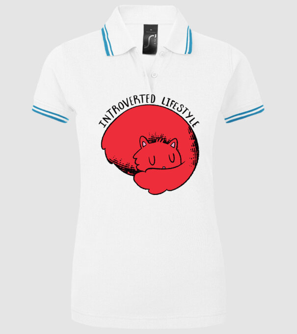 Pisică Introvertită model alb pe tricou