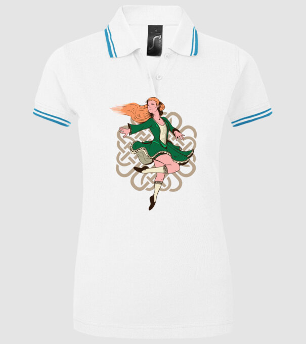 Femeile Dansatoare irlandeză model alb pe tricou