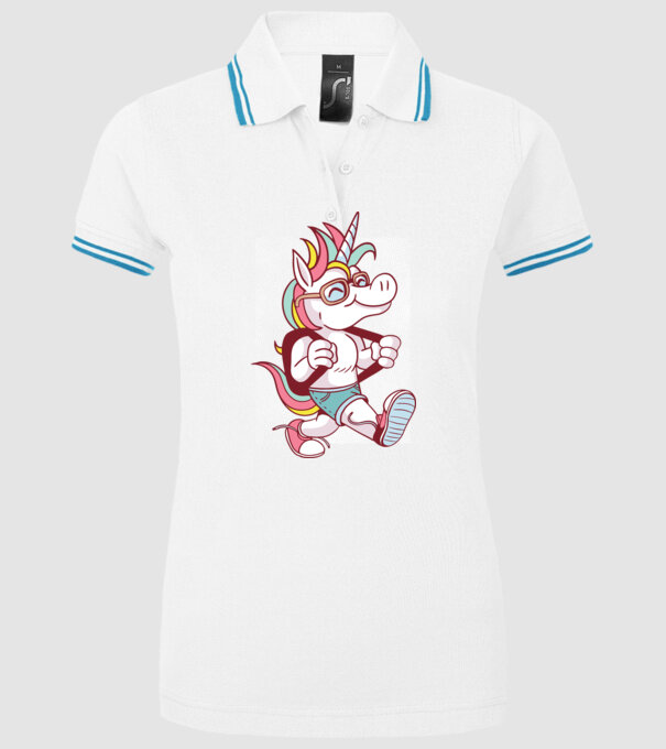 Unicorn școlar model alb pe tricou