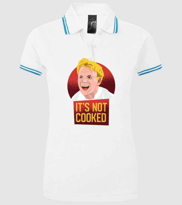 'It''s not Cooked - tricou amuzant' model alb pe tricou