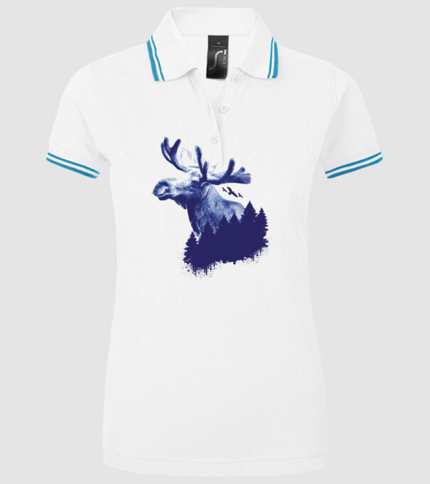 Elan model alb pe tricou