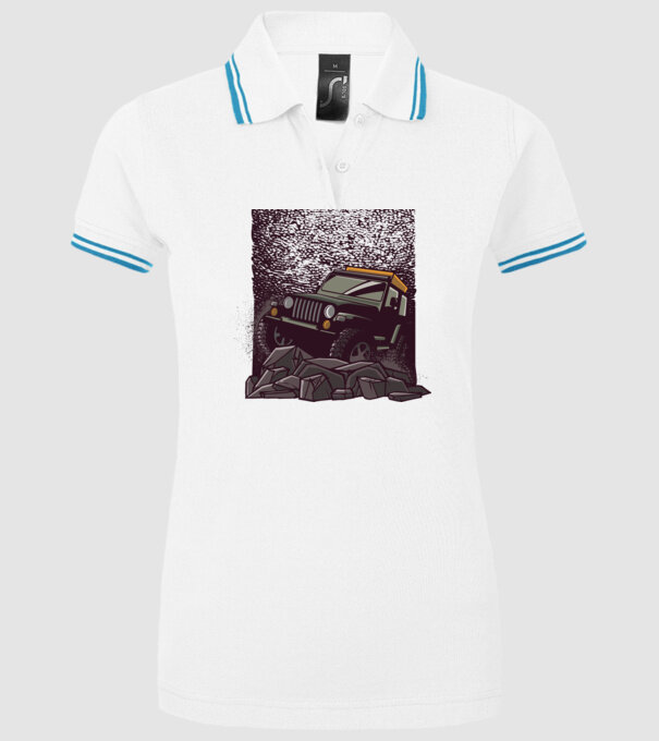 Jeep Offroad model alb pe tricou