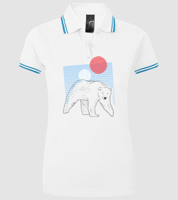 Urs polar model alb pe tricou