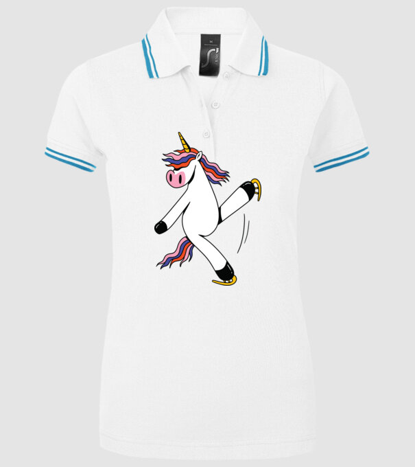 Unicorn cu Patine model alb pe tricou