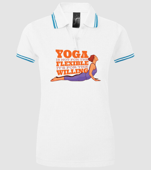 yoga perseverență model alb pe tricou