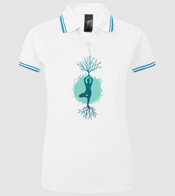 Yoga Natură model alb pe tricou