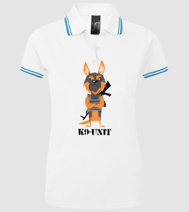 Unitatea K9 - Câine polițist model alb pe tricou