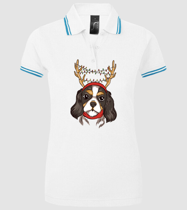 Cavalier de Crăciun model alb pe tricou
