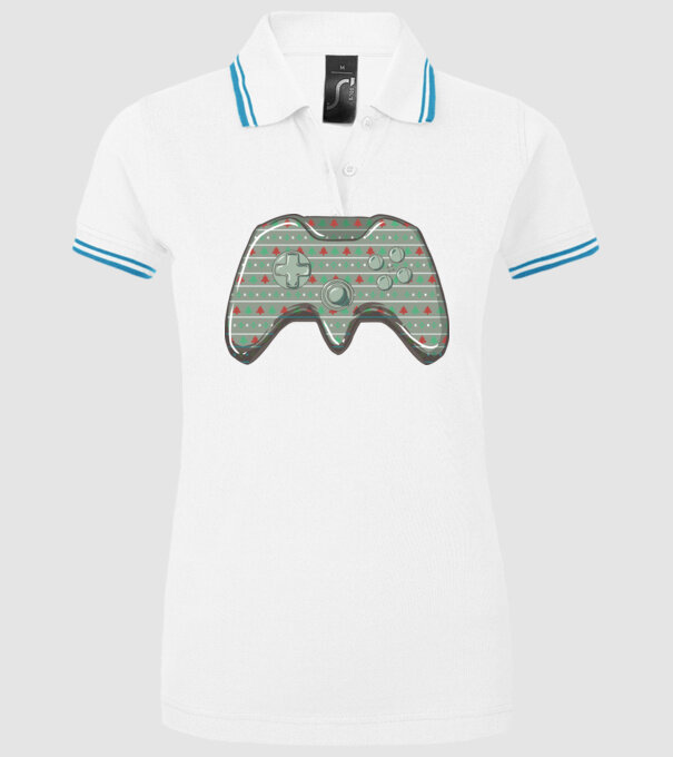 Controler Gamer Crăciun model alb pe tricou