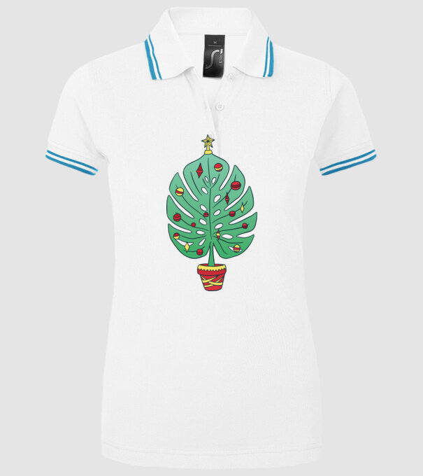 Palmier de Crăciun model alb pe tricou