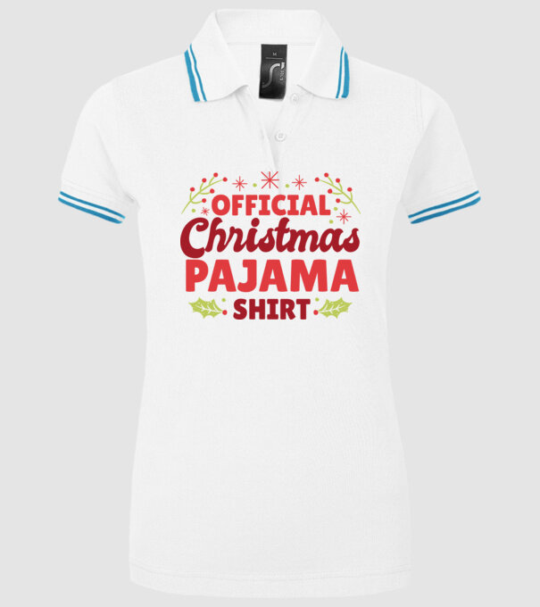 Pijama de Crăciun model alb pe tricou