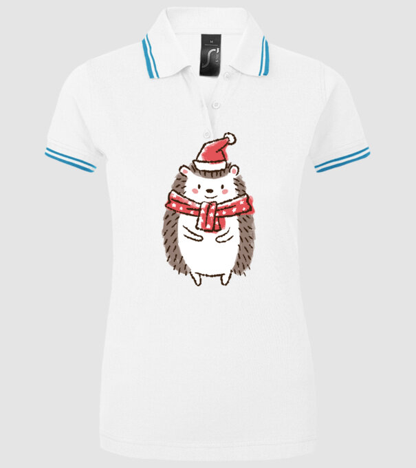 Arici de Crăciun model alb pe tricou