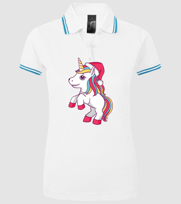 Unicorn de Crăciun model alb pe tricou