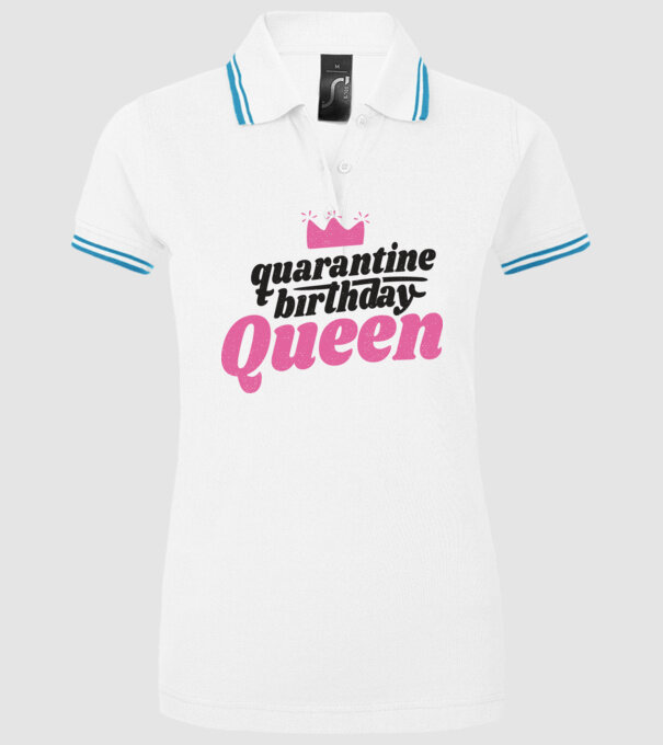 quarantine Queen model alb pe tricou