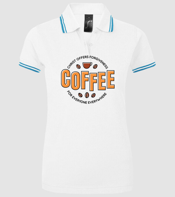 Cafea Iertare model alb pe tricou