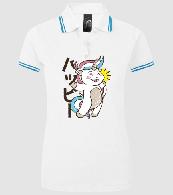 Kawaii unicorn model alb pe tricou