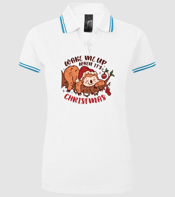 Trezește-mă când e Crăciunul model alb pe tricou