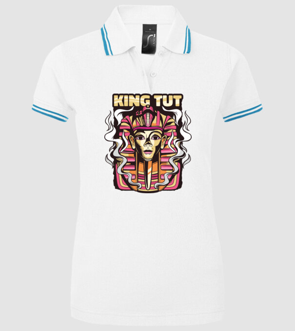 King Tut - Faraonul Tutankhamon model alb pe tricou