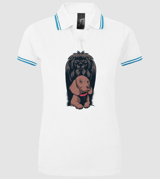 Cățeluș Leu cu umbră model alb pe tricou