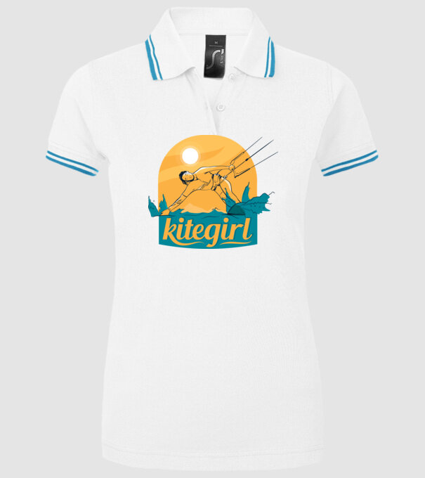 Tricou Kitegirl Kitesurf model alb pe tricou